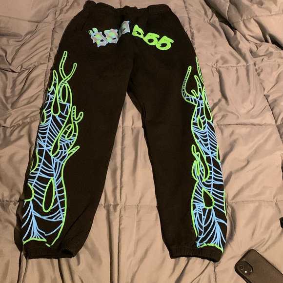 Sp5der Other - Spider x Juicr Wrld Sp5der ‘999 555’ Angel Numbers Black Sweatpants / Joggers